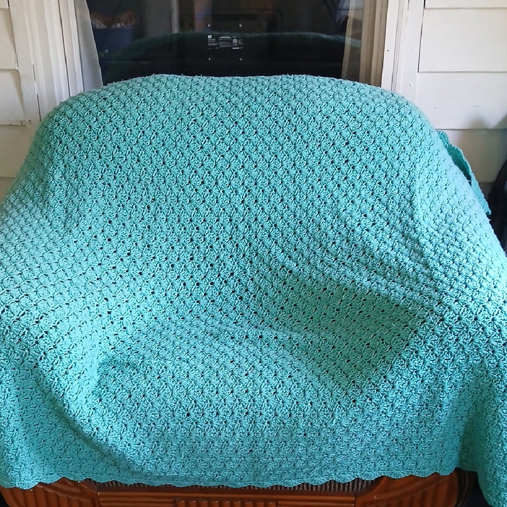 Cozy Teal Knit Throw Blanket